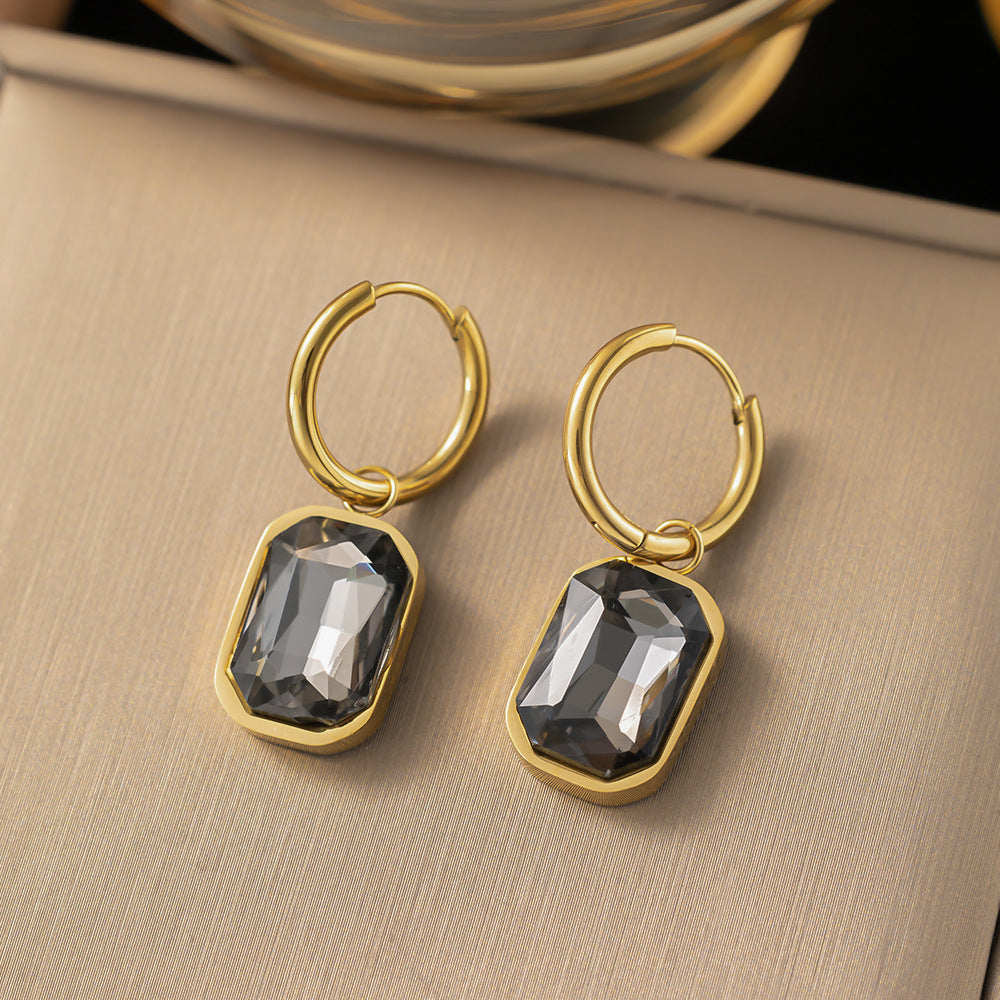 Wholesale Exaggerated Earrings Retro Simple Stainless Steel Earrings Statemente Earrings Vintage Earrings ACC-ES-Yibao001