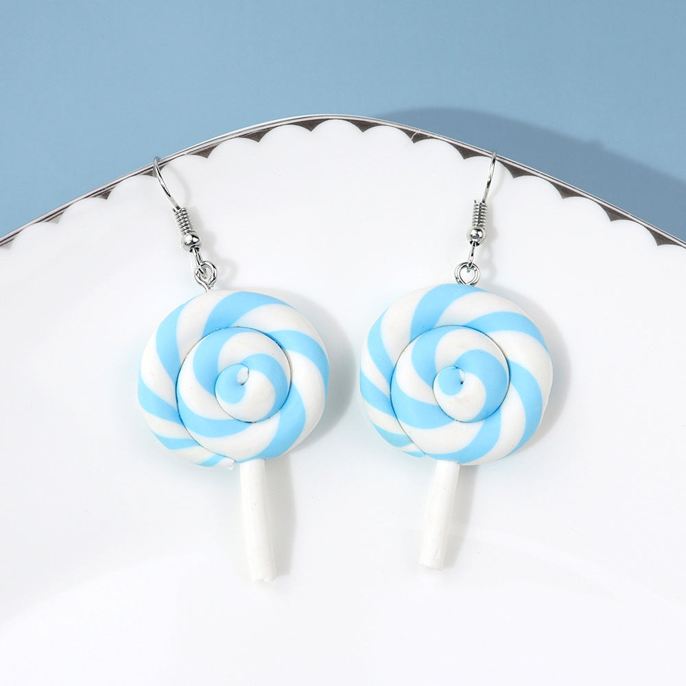 Wholesale  personality cute  soft pottery lollipop earrings