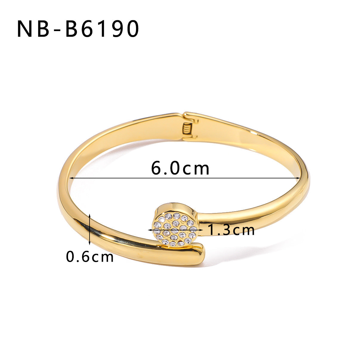 Wholesale  geometric  hollow inlaid zircon 18K gold stainless steel plated bracelet set