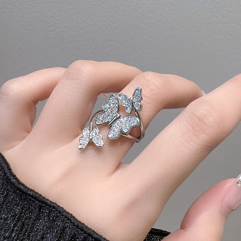 Wholesale Butterfly Design Open Ring Adjustable Stackable Chic Jewelry Accessory For Parties And Everyday Wear