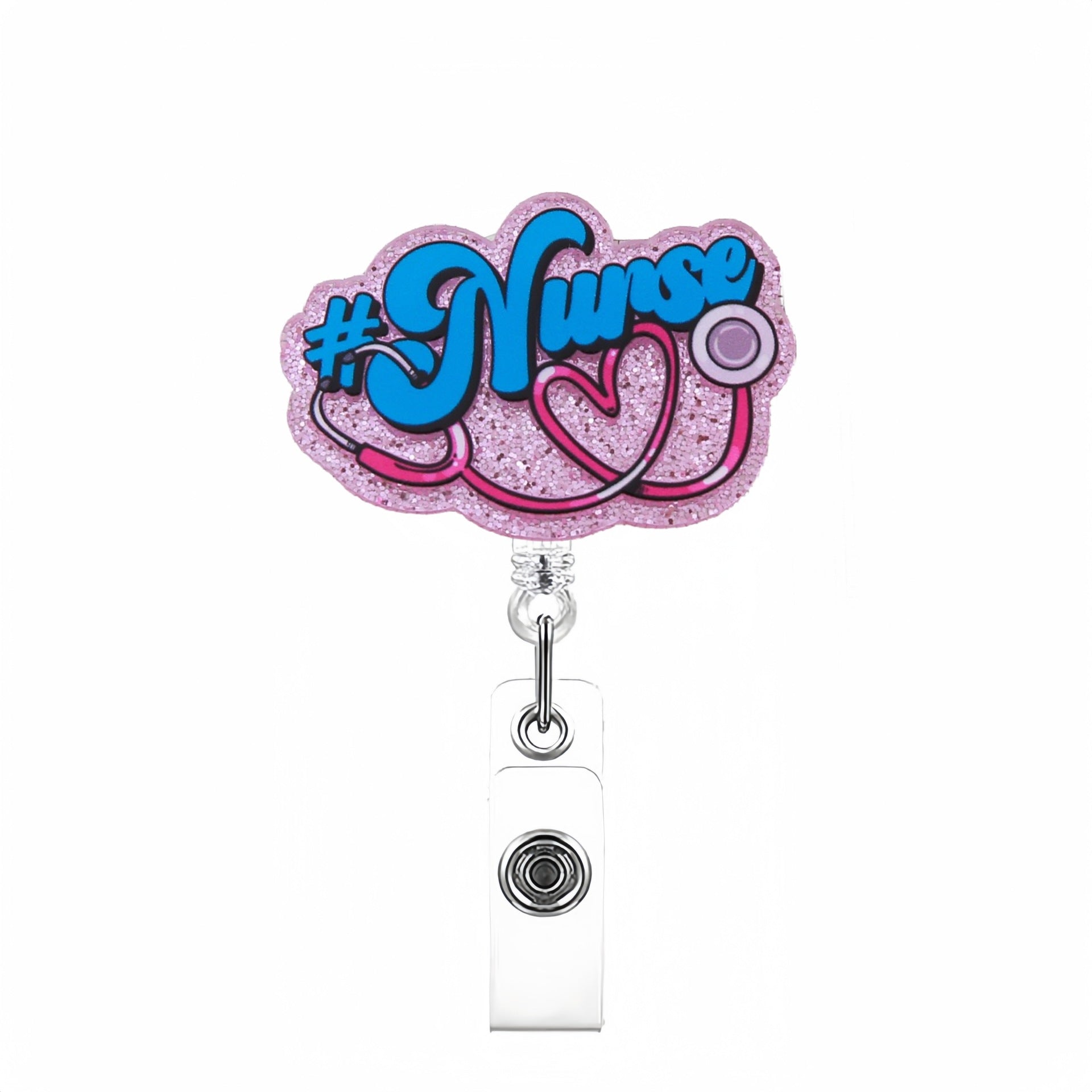 Wholesale 10pcs Nurse Theme Acrylic Retractable Clip Badge Keychain