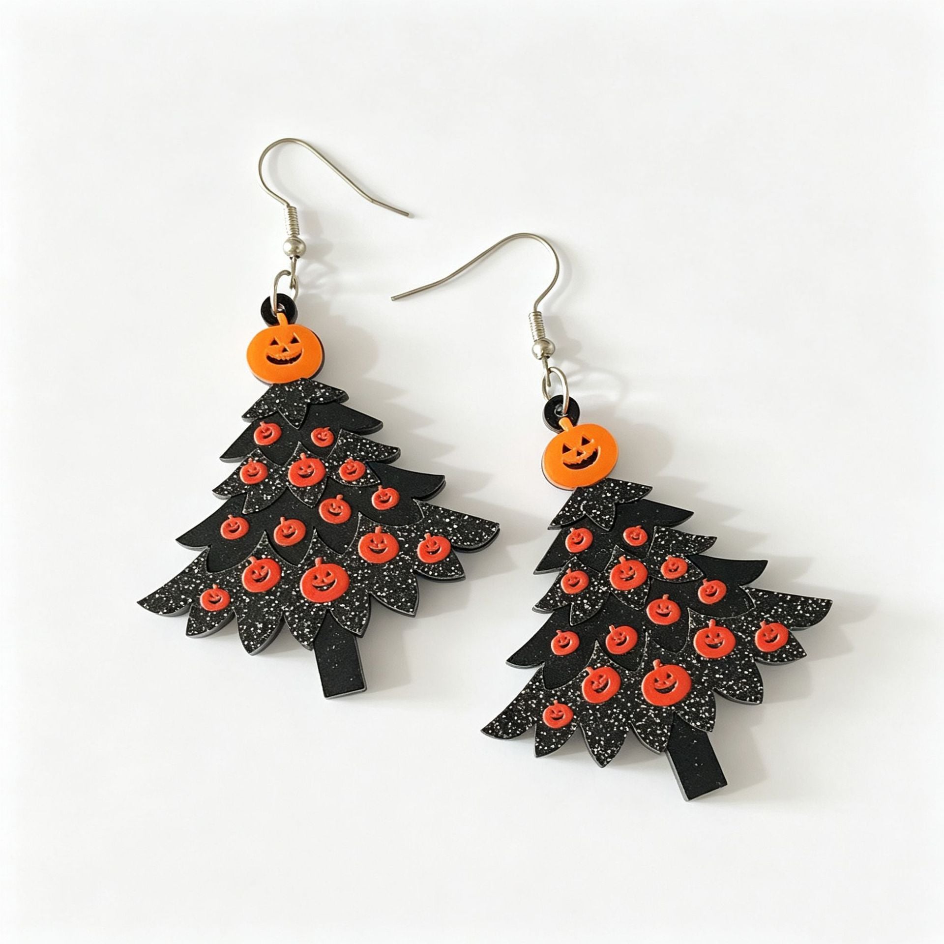 Wholesale Acrylic Earrings Black Pumpkin Skeleton  Christmas Fashion Accessory