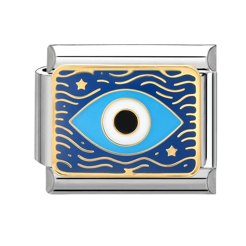 Wholesale 9mm Italian Charm Starter Bracelets DIY Butterfly Evil Eye Stainless Steel Composable Bracelet