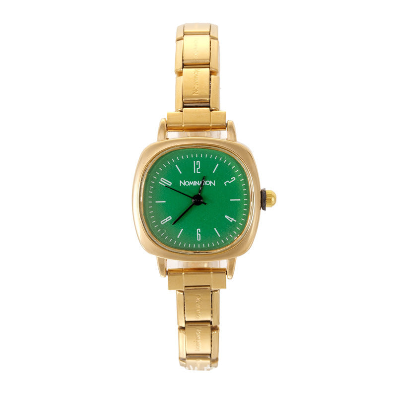 Wholesale Trendy Women' s Quartz Watch Gold Tone Stainless Steel Minimalist Fashion Wristwatch for Party Accessory