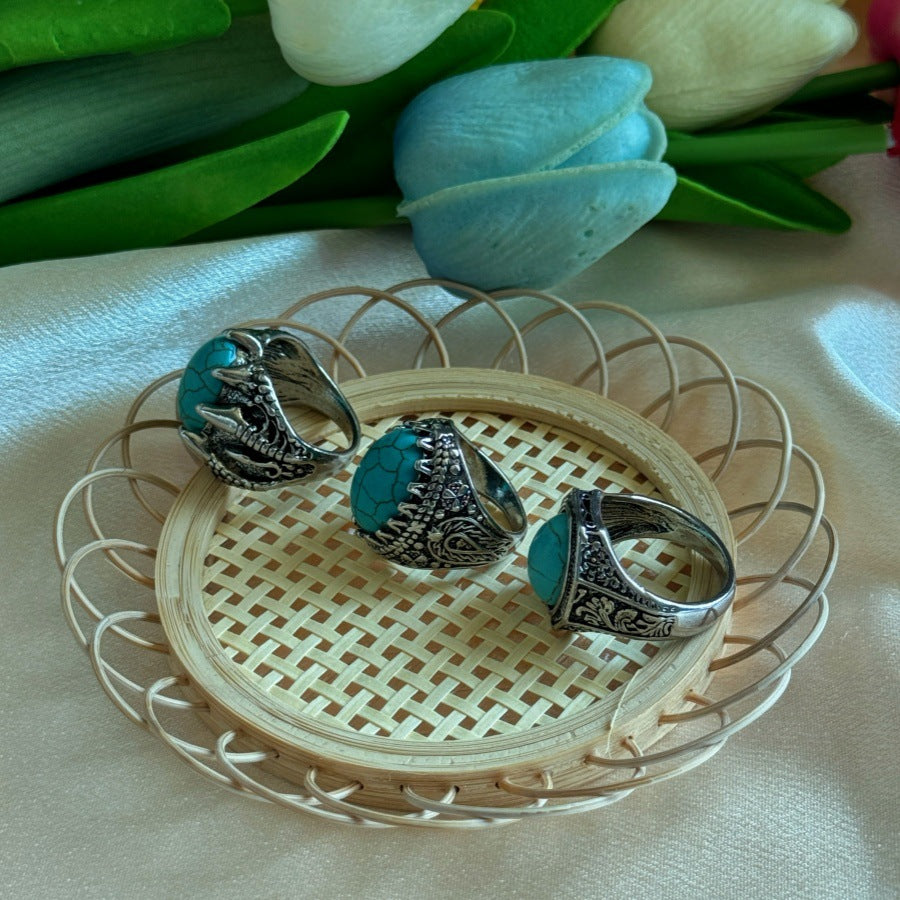 Wholesale  Inlaid Green Turquoise Ring