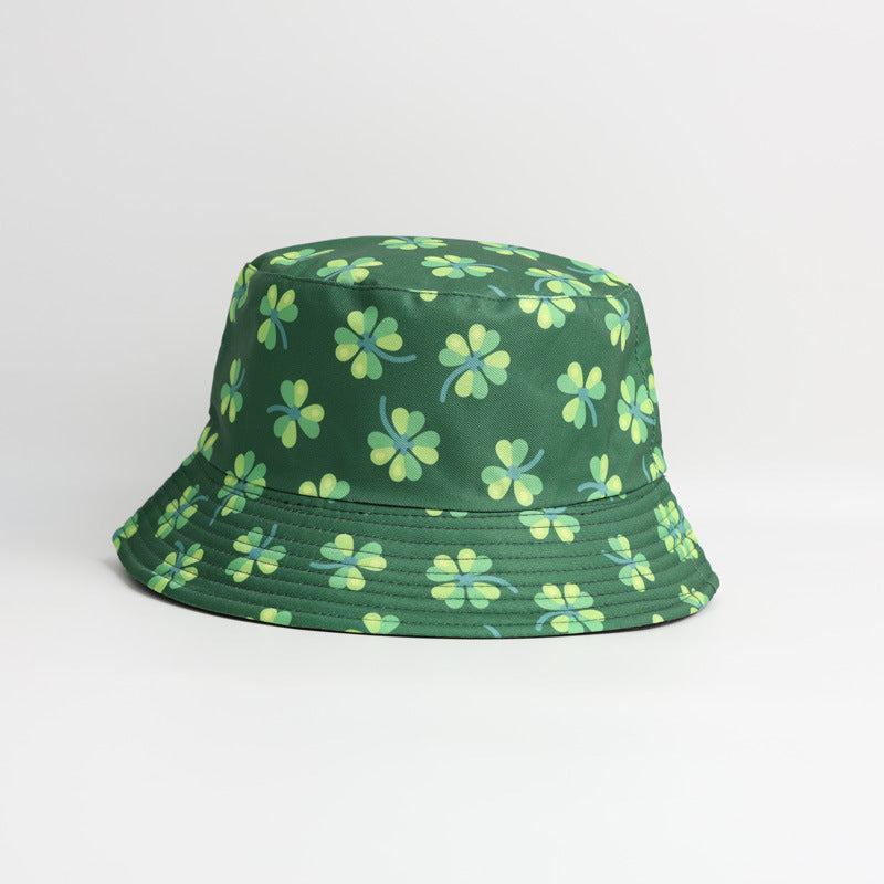 Wholesale  Four-leaf Clover Printed Fisherman Bucket Hat