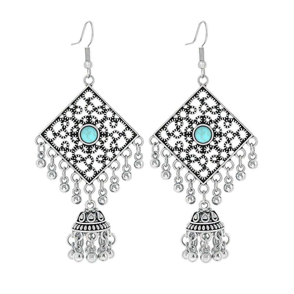 Wholesale Ethnic Style Geometric Acrylic Turquoise Earrings for Women Fashion Jewelry