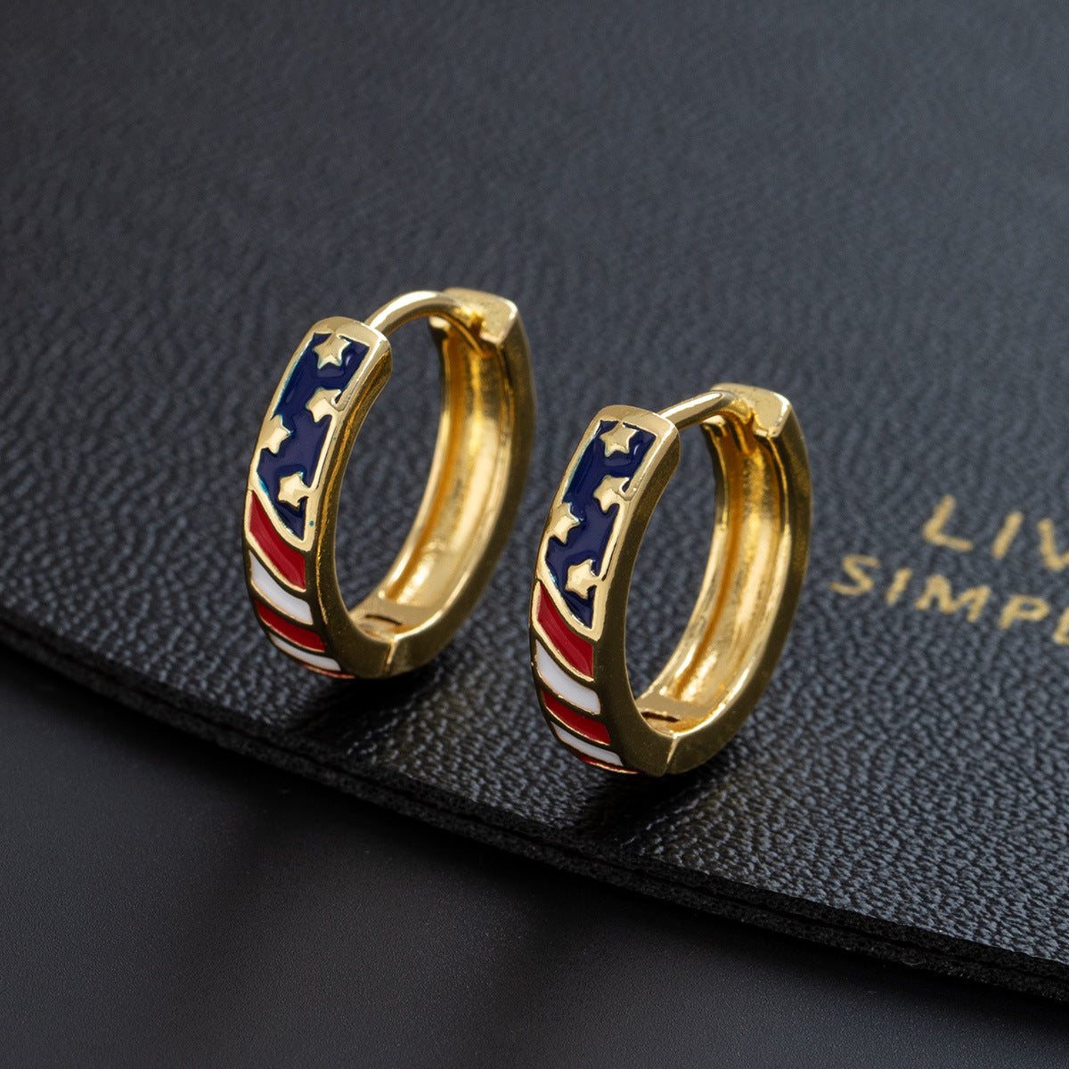 Wholesale Gold Plated Geometric American Flag Ear Cuff Stylish Fashion Accessory For Party