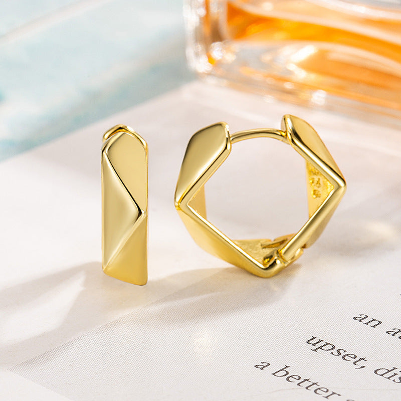 Wholesale S925 Sterling Silver  Irregular Three-dimensional Circle Earrings