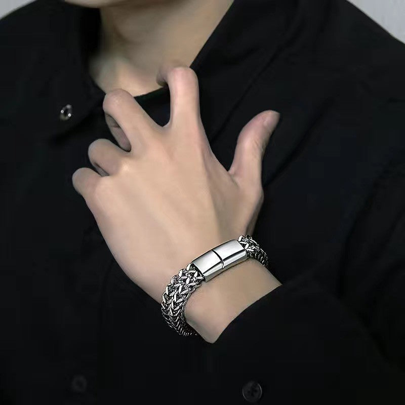 Wholesale Titanium Steel Cuban Chain Bracelet Unisex Punk Hip Hop Jewelry Accessory Gift