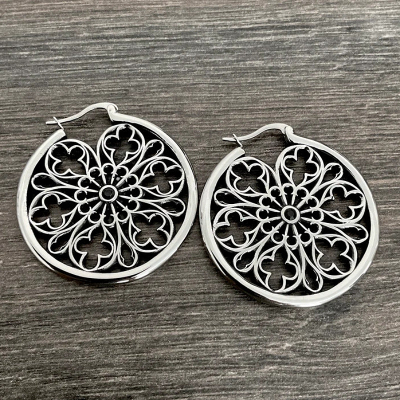 Wholesale 10pcs Retro personality hollow pattern pendant earrings