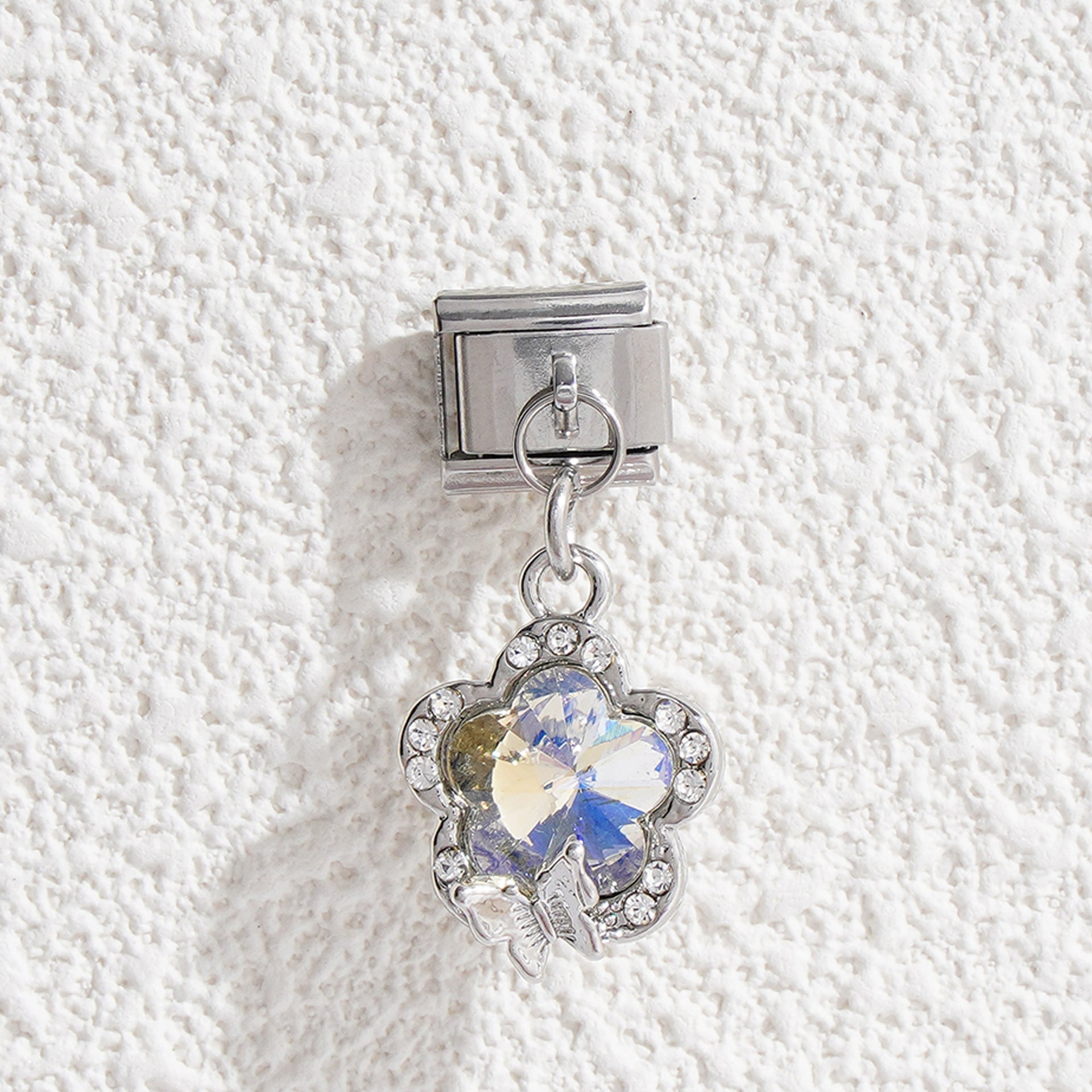 Wholesale 5pcs Italian Charm Bracelet 9mm DIY Splicing Flower Pendant Stainless Steel Composable Bracelet