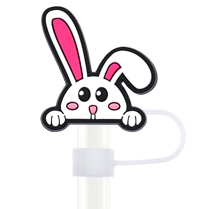 Wholesale Random 100pcs Easter 10mm PVC Soft Straw Tube Cap ACC-SCR-RYY088