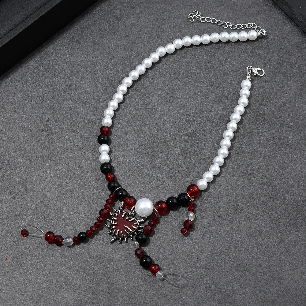 Wholesale Gothic Heart Pearl Necklace  Fashion Accessory for Women Boutique Resale