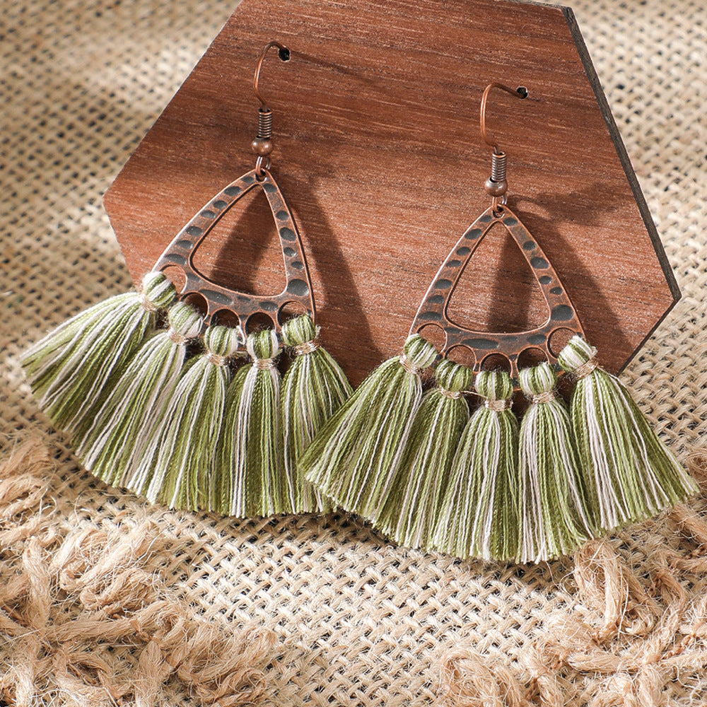 Wholesale Bohemian Green Forest Earrings Set,  Zinc Alloy Ethnic Style