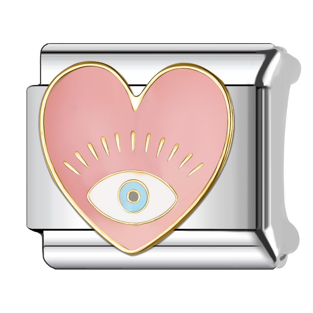 Wholesale Italian Charm Bracelet 9mm DIY Splicing Creative Eye Series Stainless Steel Composable Bracelet