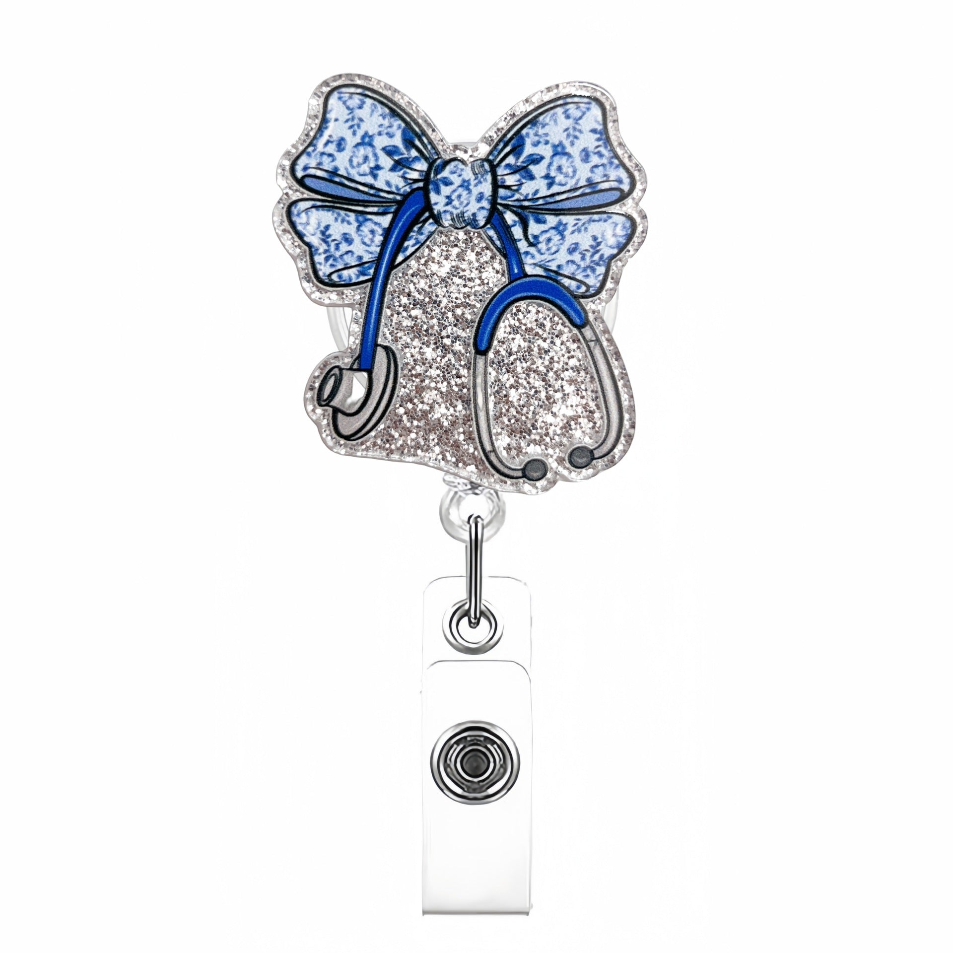 Wholesale Acrylic Creative Bow Badge Reels Keychains