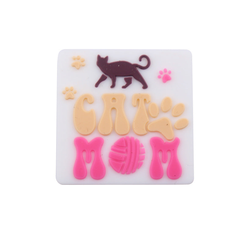 Wholesale 5pcs MaMa Silicone Beads Focal Beads Mother's Day ACC-BDS-GuangTian032