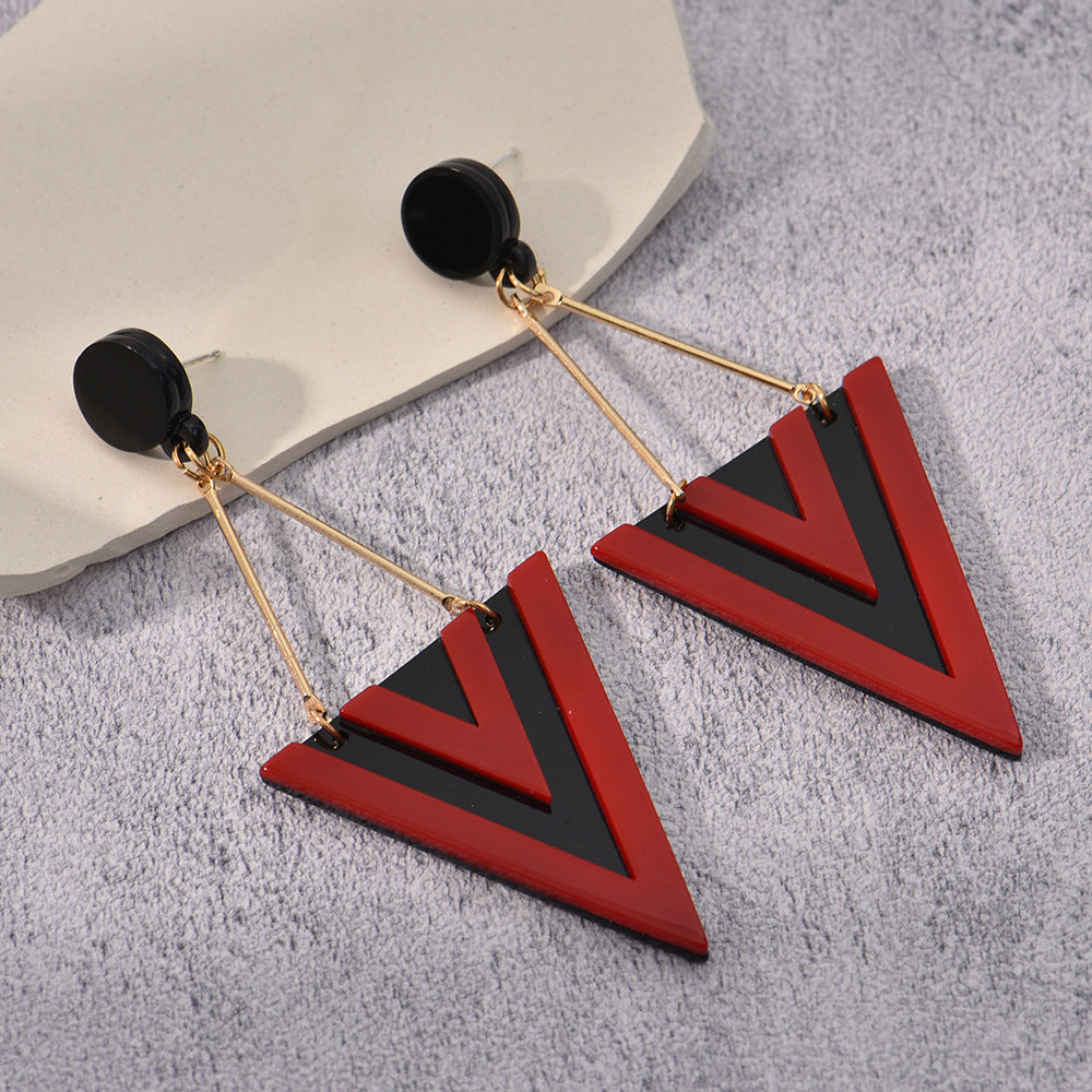 Wholesale Triangular water drop acrylic earrings