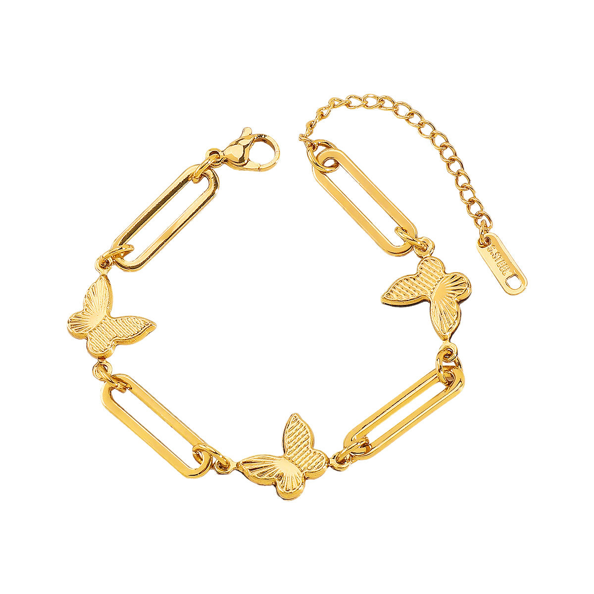 Wholesale  Fashionable New Geometric Stainless Steel Chain Bracelet Retro Ins Style