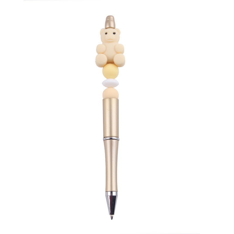 Wholesale DIY Beaded Pen Creative Handmade Bear Silicone Beaded Pen