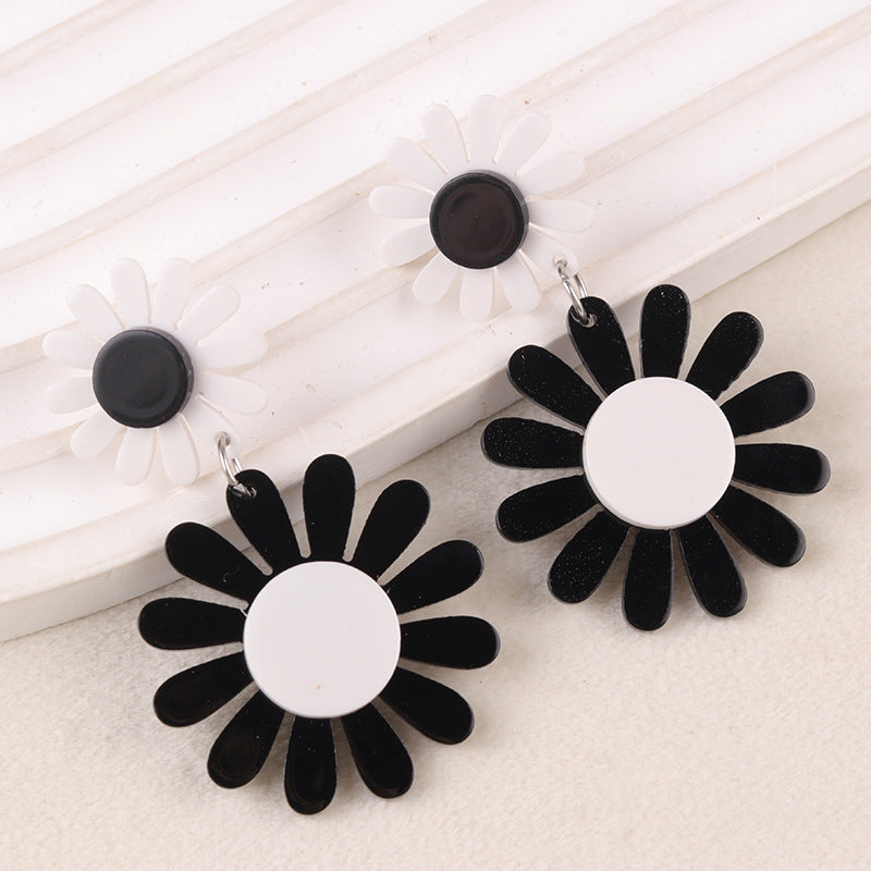 Wholesale Sunflower Acrylic Splicing Earrings