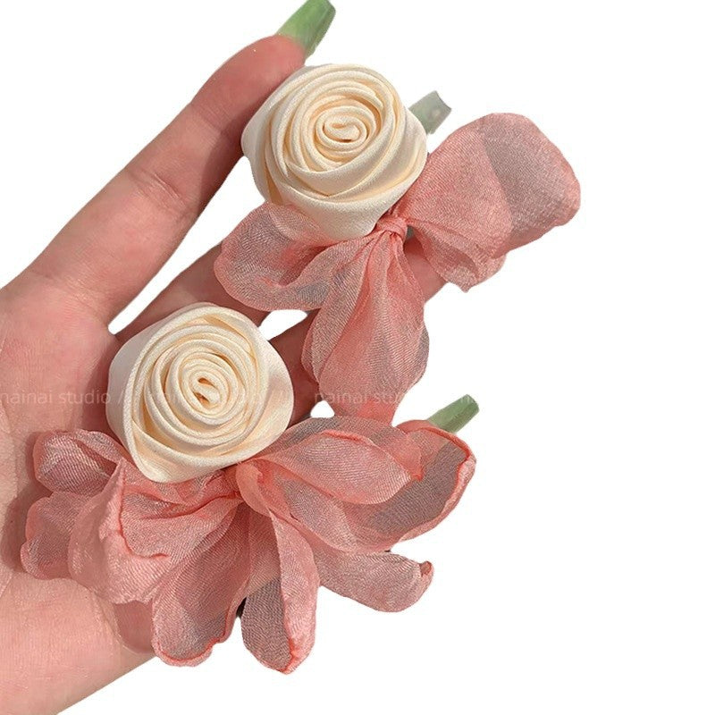 Wholesale Rose Flower Alloy Earrings