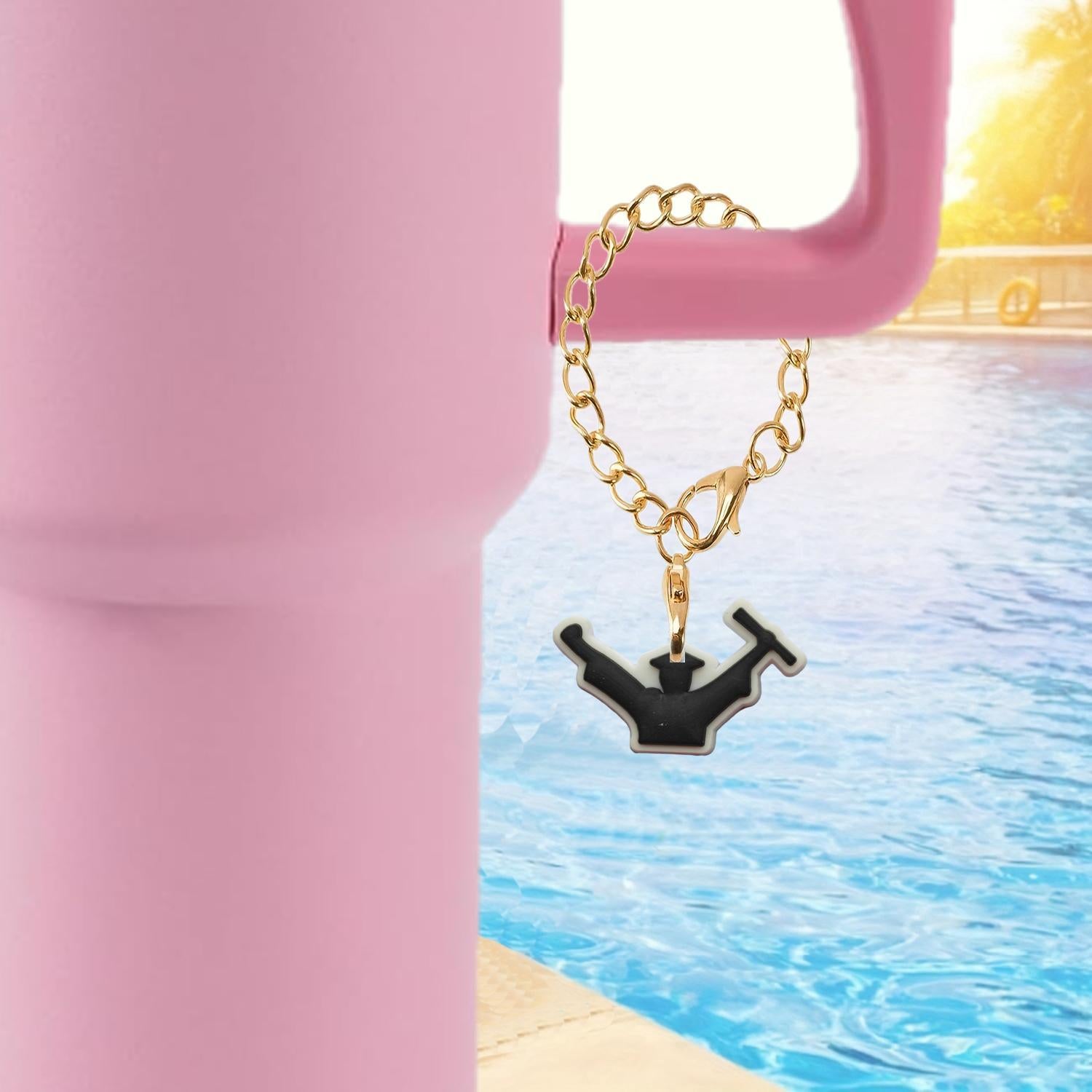 Wholesale Graduation Season Soft Rubber Hanging Chain Cup Accessories Chain ACC-CA-XieJi004