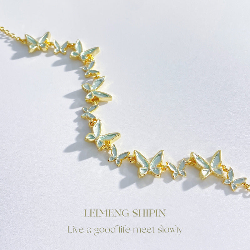 Wholesale Glaze Blue Butterfly Bracelet