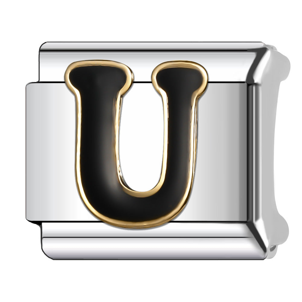 Wholesale Italian Charm Bracelet 9mm DIY Splicing Dark Style Series Stainless Steel Composable Bracelet