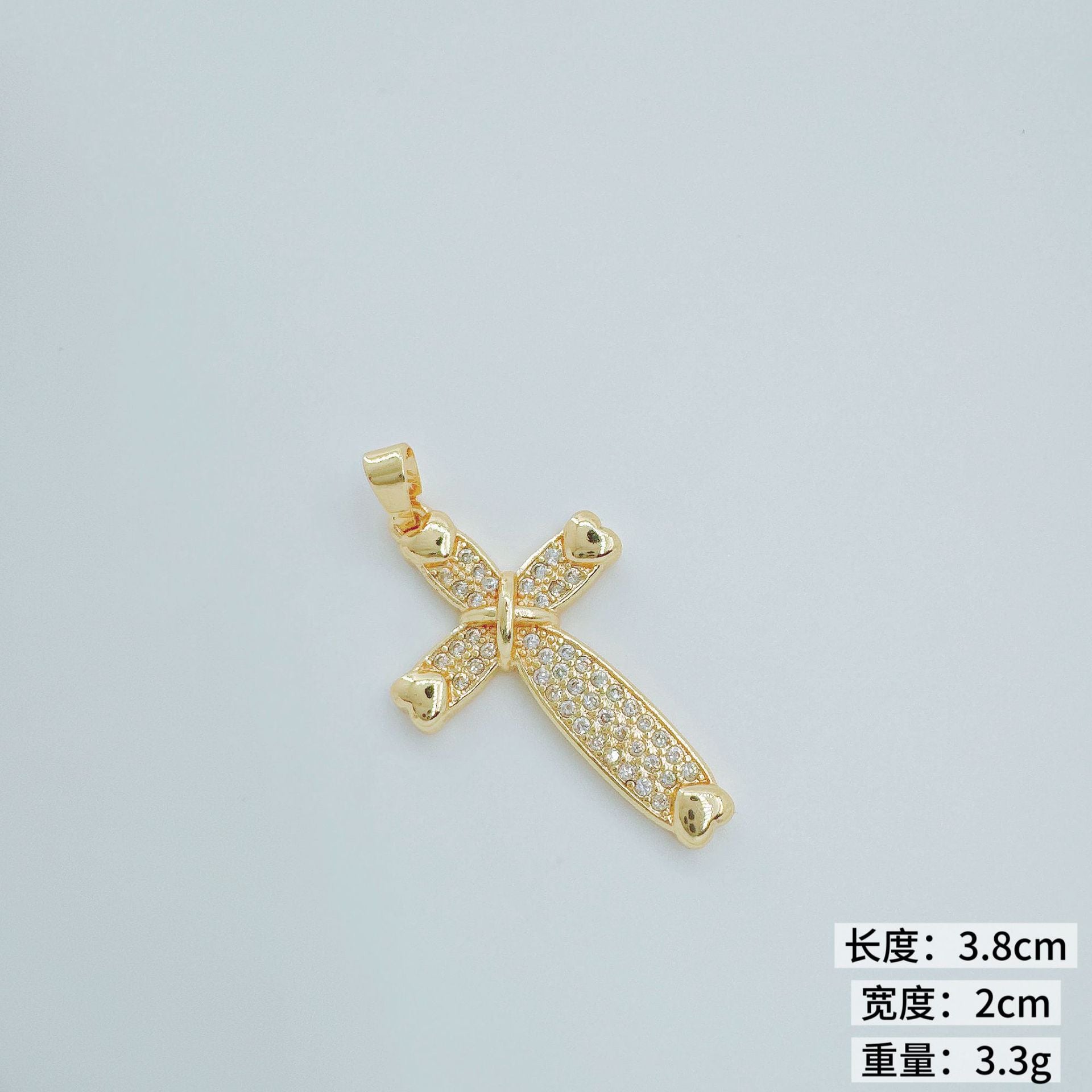 Wholesale Copper Fashion Cross Pendant Necklace with Rhinestones - Chic Jewelry Accessory for Women Boutique Resale