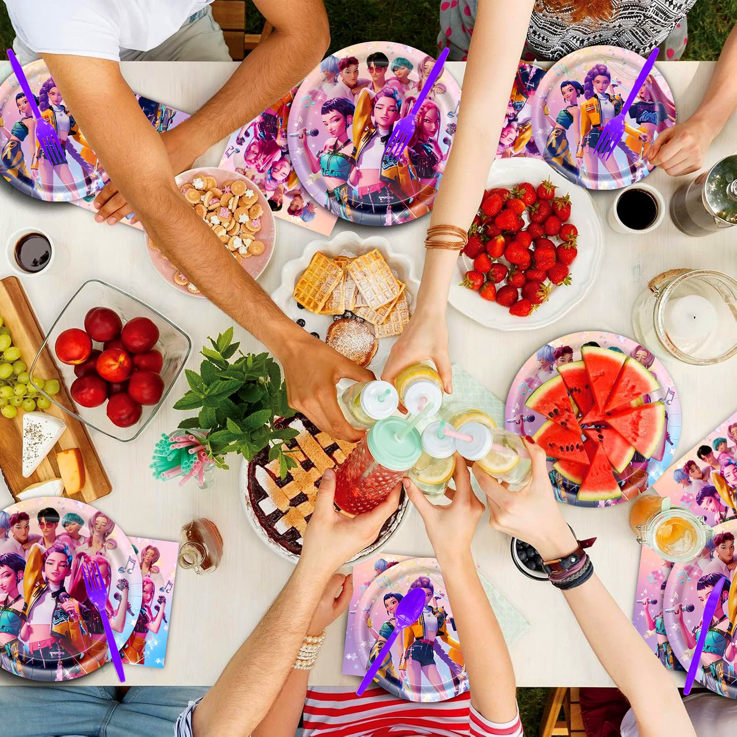Wholesale KPOP  birthday party decoration tableware supplies atmosphere layout five-piece set kpop