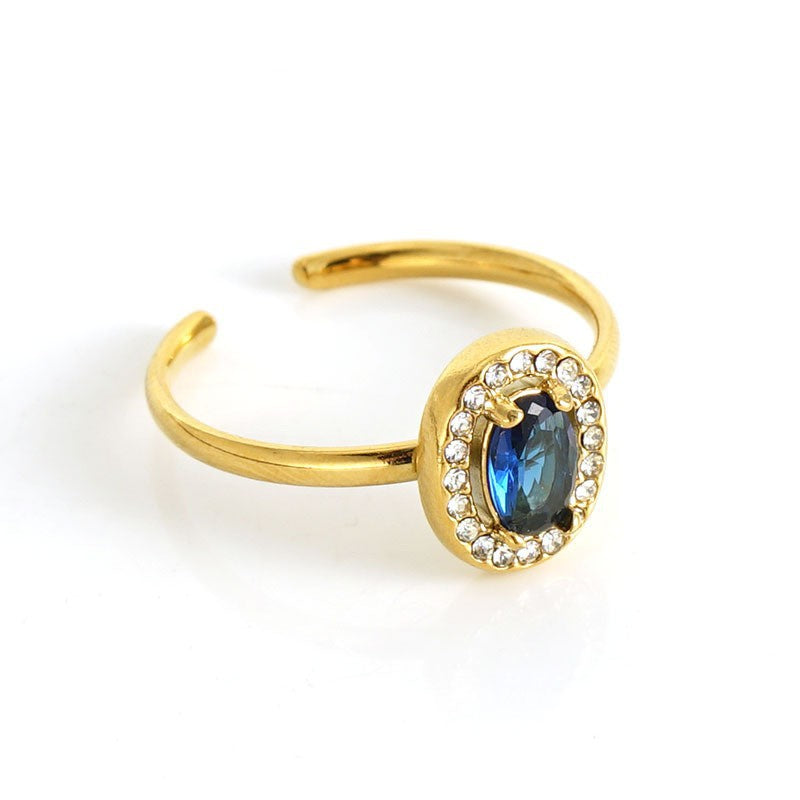 Wholesale Stainless steel zircon ring