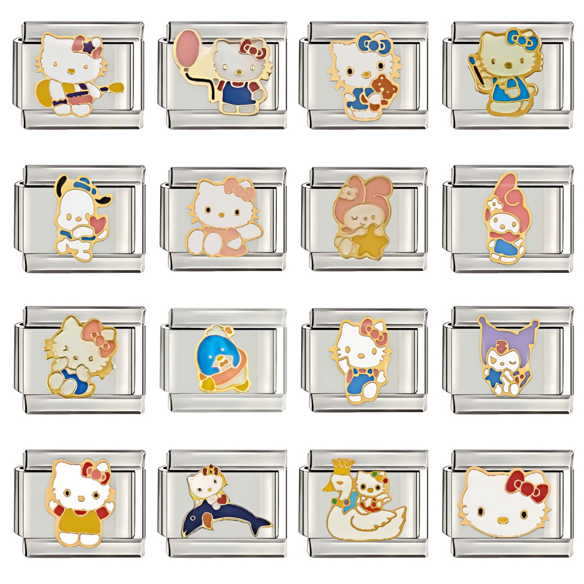 Wholesale Italian Charm Starter Bracelets DIY square Single Section Creative Stainless Steel Composable Bracelet