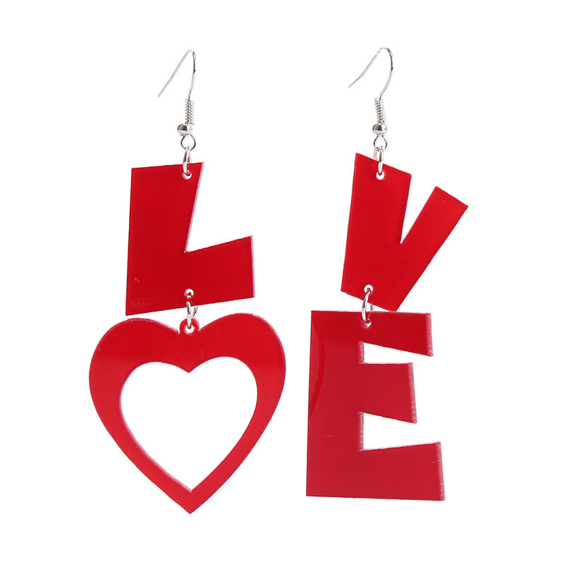 Wholesale Love Earrings Red Heart Valentine's Day Earrings ACC-ES-ChouT007