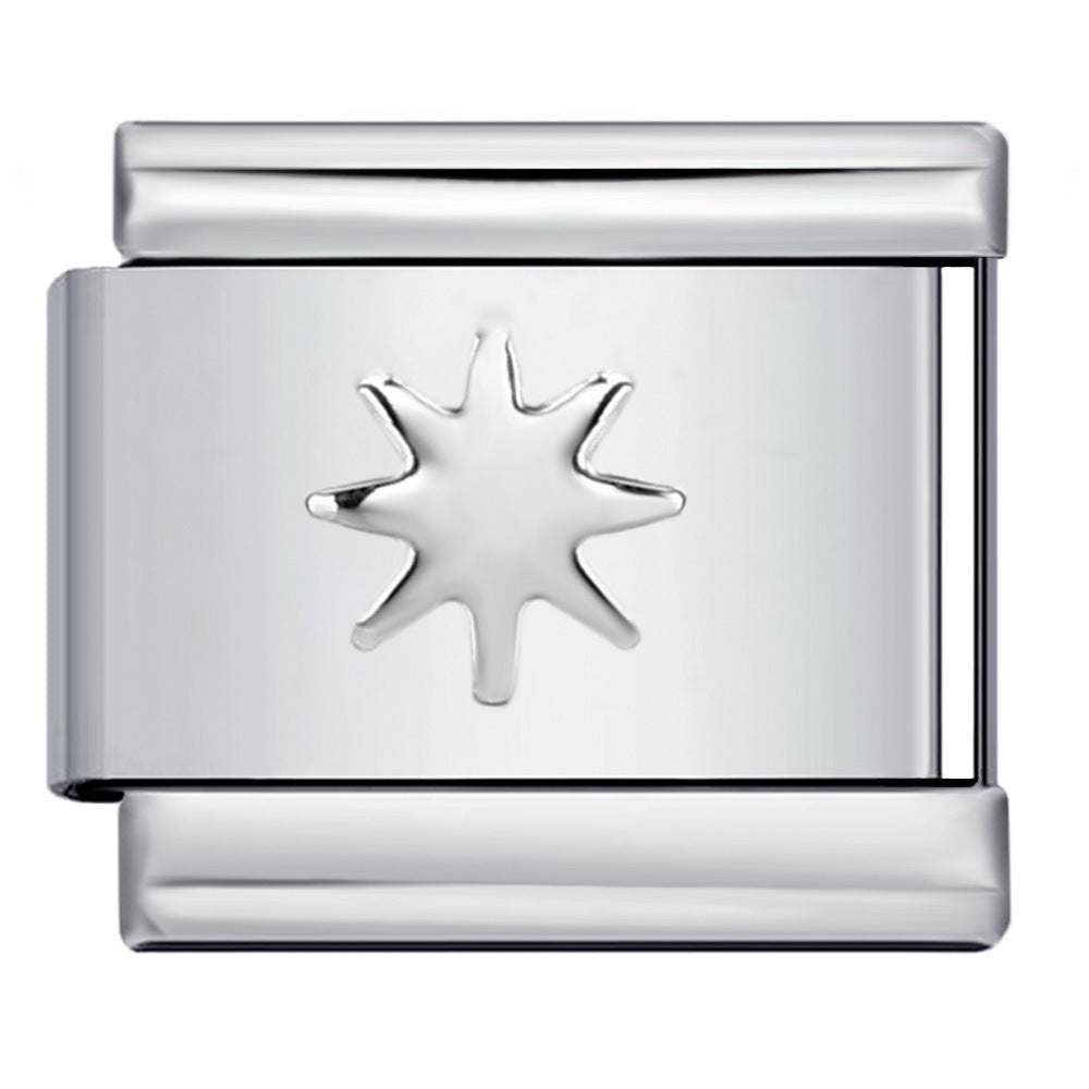 Wholesale Italian Charm Bracelet 9mm DIY Splicing Removable Convex Silver Element Stainless Steel Composable Bracelet