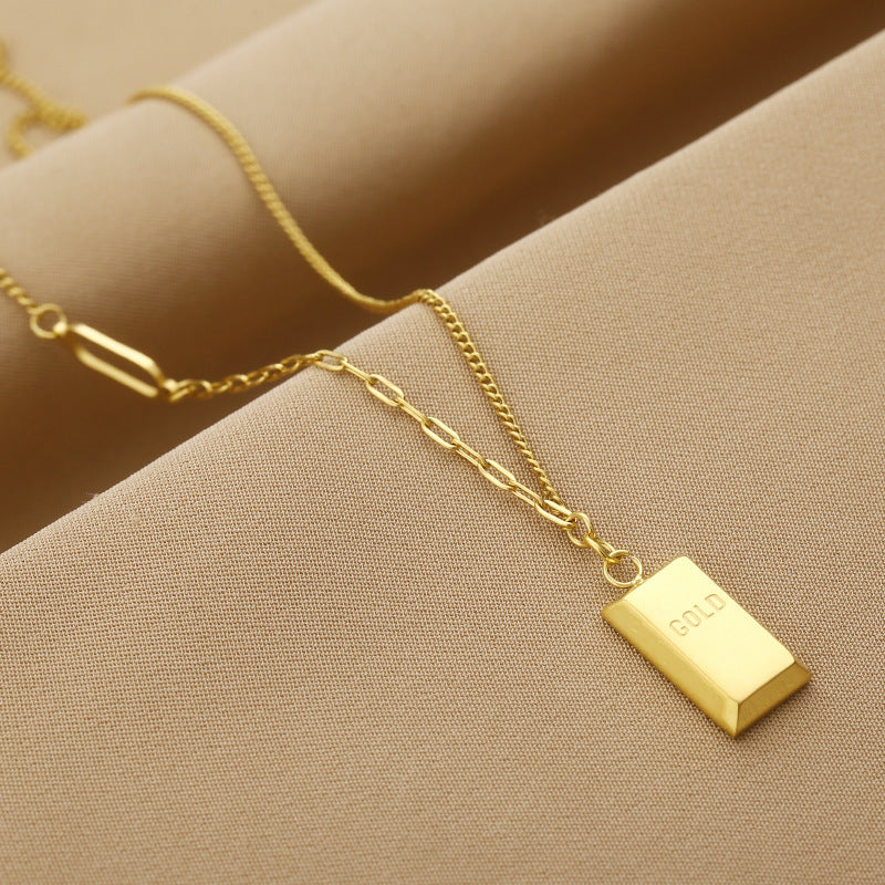 Wholesale Chic Titanium Steel Gold Plated Necklace and Bracelet Set Fashion Accessory Gift