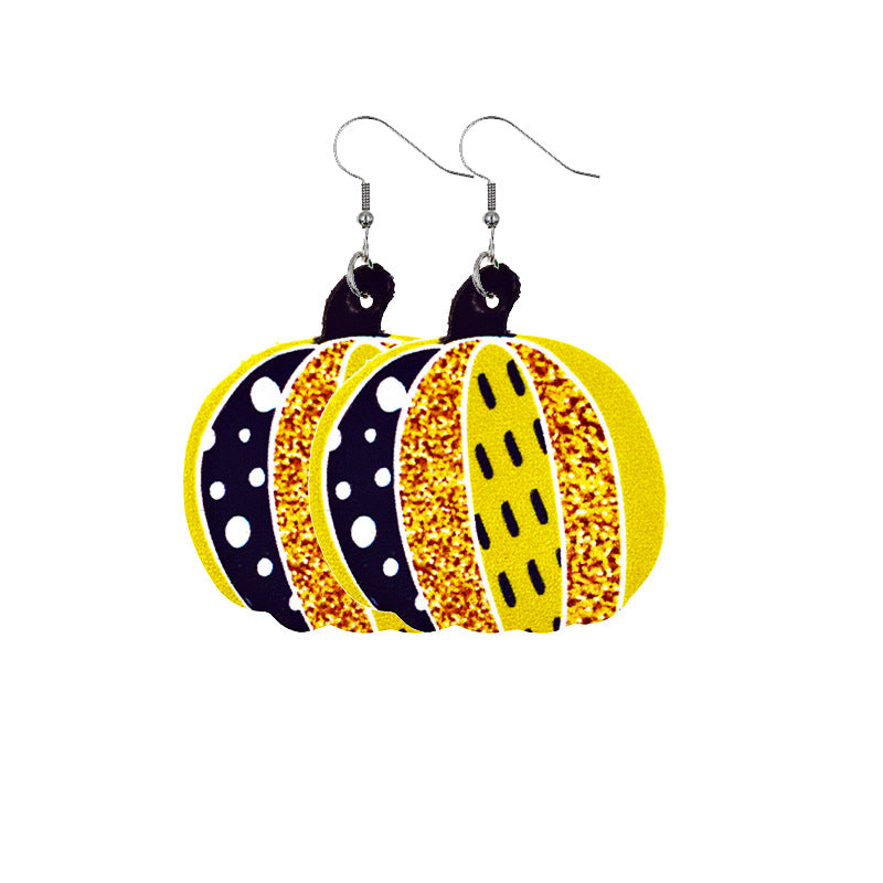 Wholesale Halloween Maple Leaf Leather Earrings