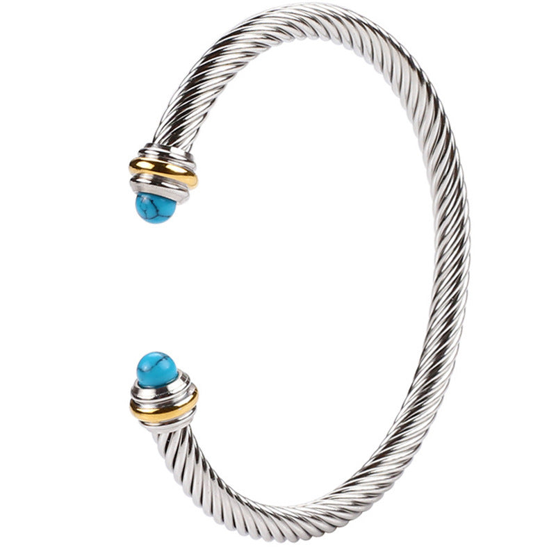 Wholesale Stainless Steel Cable Adjustable Elastic Twist Bracelet ACC-BT-QianCai003