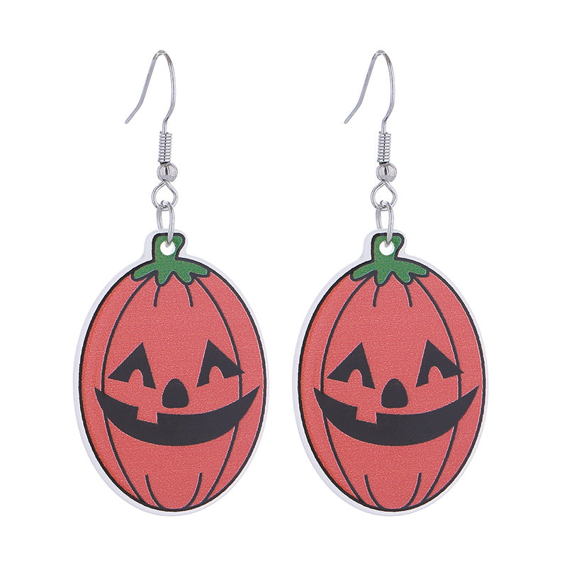 Wholesale  Acrylic Pumpkin Head Luminous Earrings