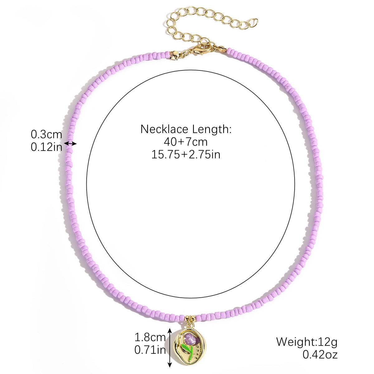 Wholesale  Beaded Necklace Cute Amethyst Natural Stone Beaded l Pearl Necklace suit