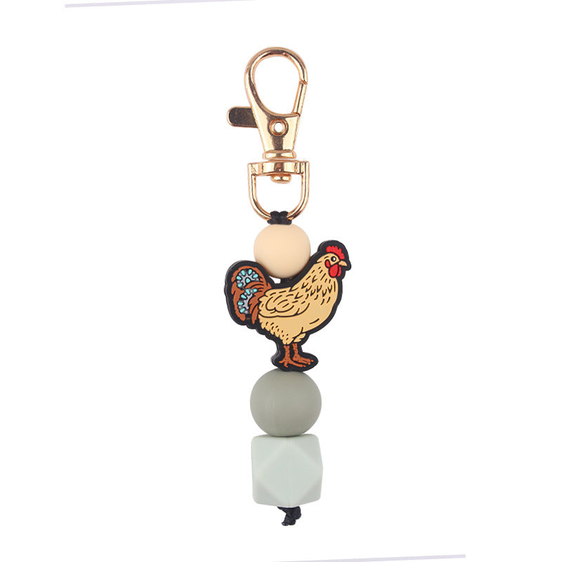 Wholesale  Creative DIY Cartoon Cock Tooth Gel Pendant Keychains