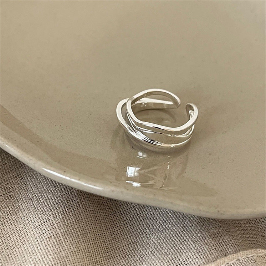 Wholesale 925 Silver Vintage Pearl Bow Plain Ring ACC-RS-Yues004