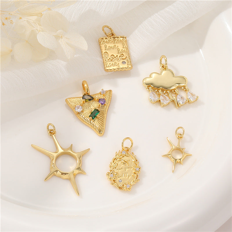 Wholesale Simple Gold Plated Pendant DIY Jewelry Making Fashion Accessory Gift