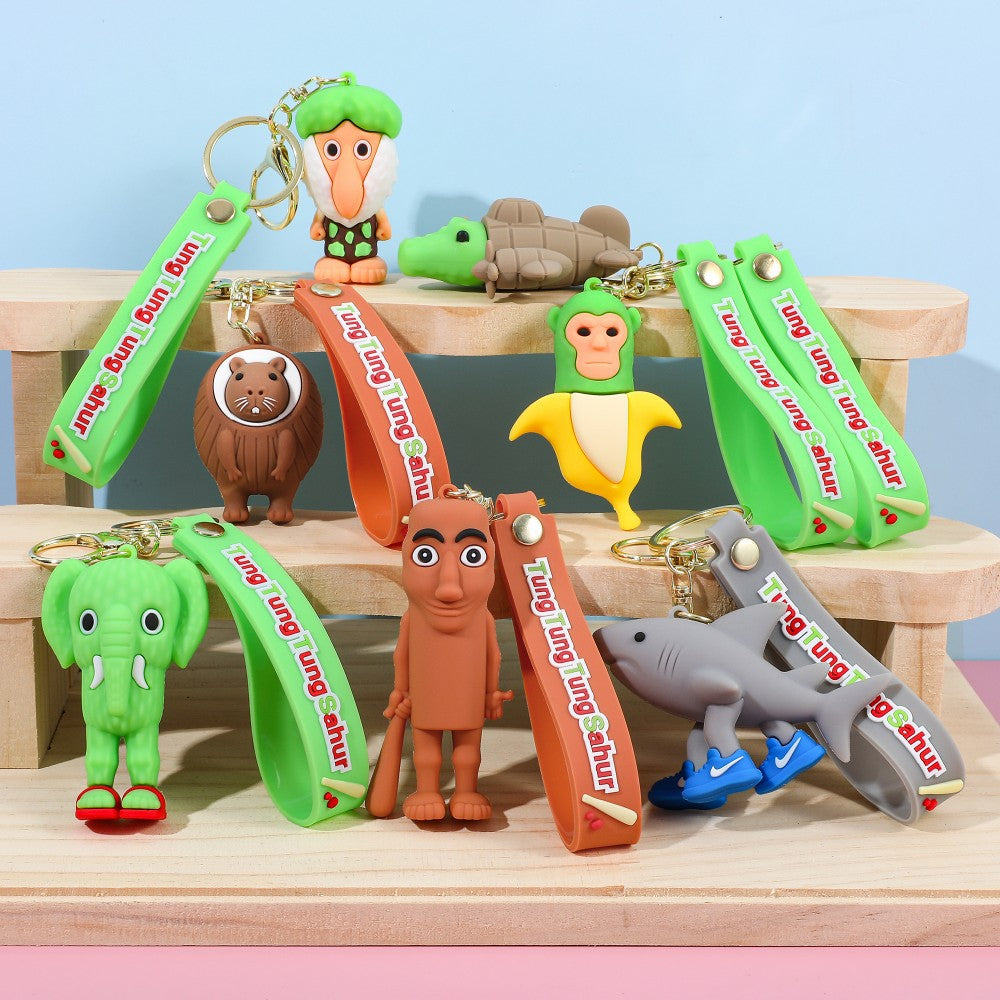 Wholesale Cute cartoon silicone keychain