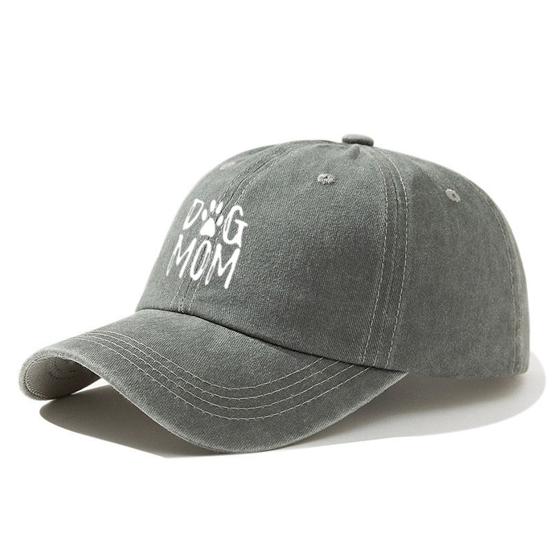 Wholesale Distressed Washed DOG MOM Printed Cotton Baseball Cap Hat Mother's Day ACC-HT-BenDe006