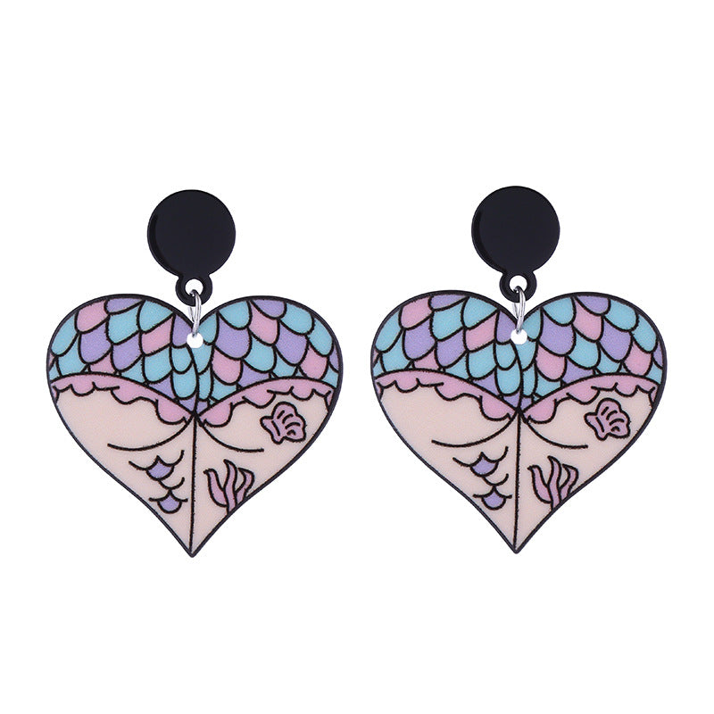 Wholesale Cartoon Love Punk Style Heart Earrings Acrylic Earrings ACC-ES-CT037