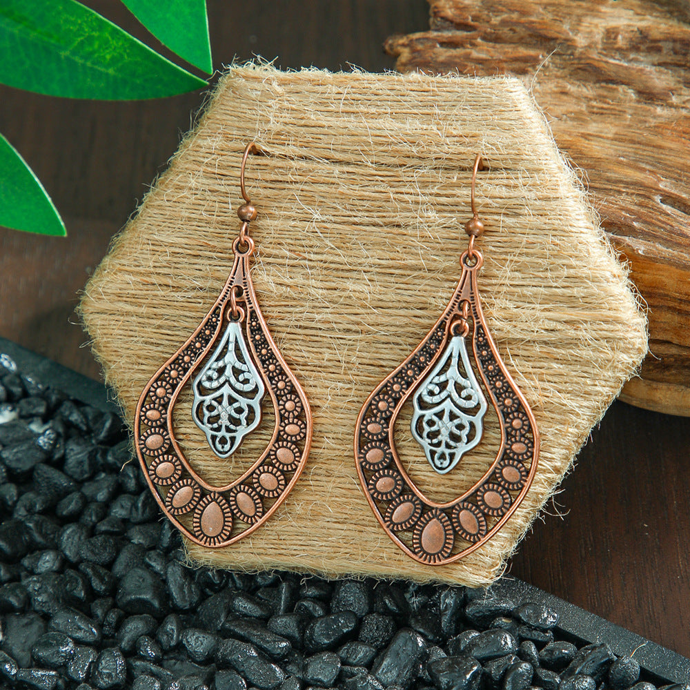 Wholesale Bohemian Tassel Earrings Metal Leather Leaf Circle Fashion Accessory for Party Wear
