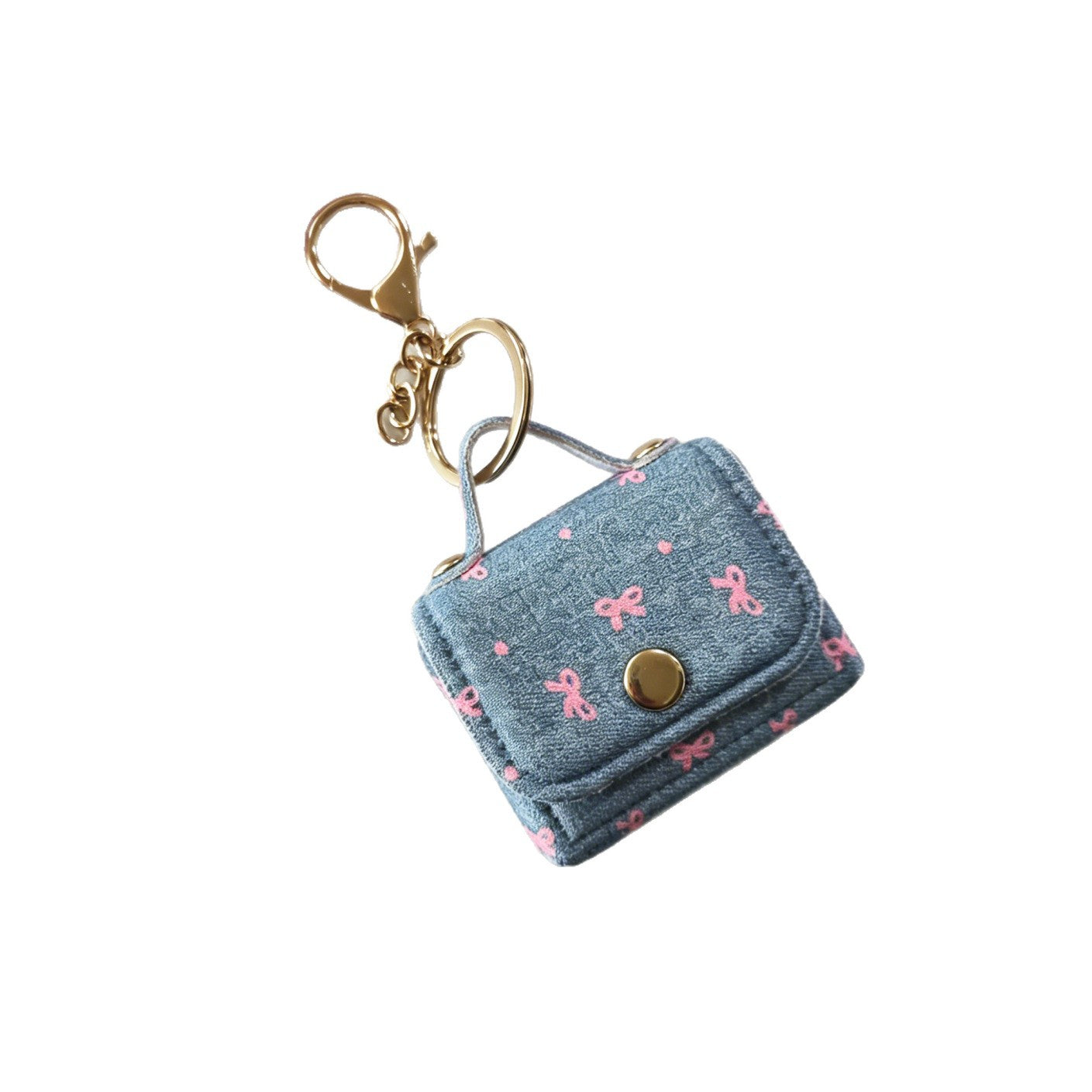 Wholesale Korean Style Denim Polka Dot Heart Earphone Case Cloth Pendant - Everyday Accessory