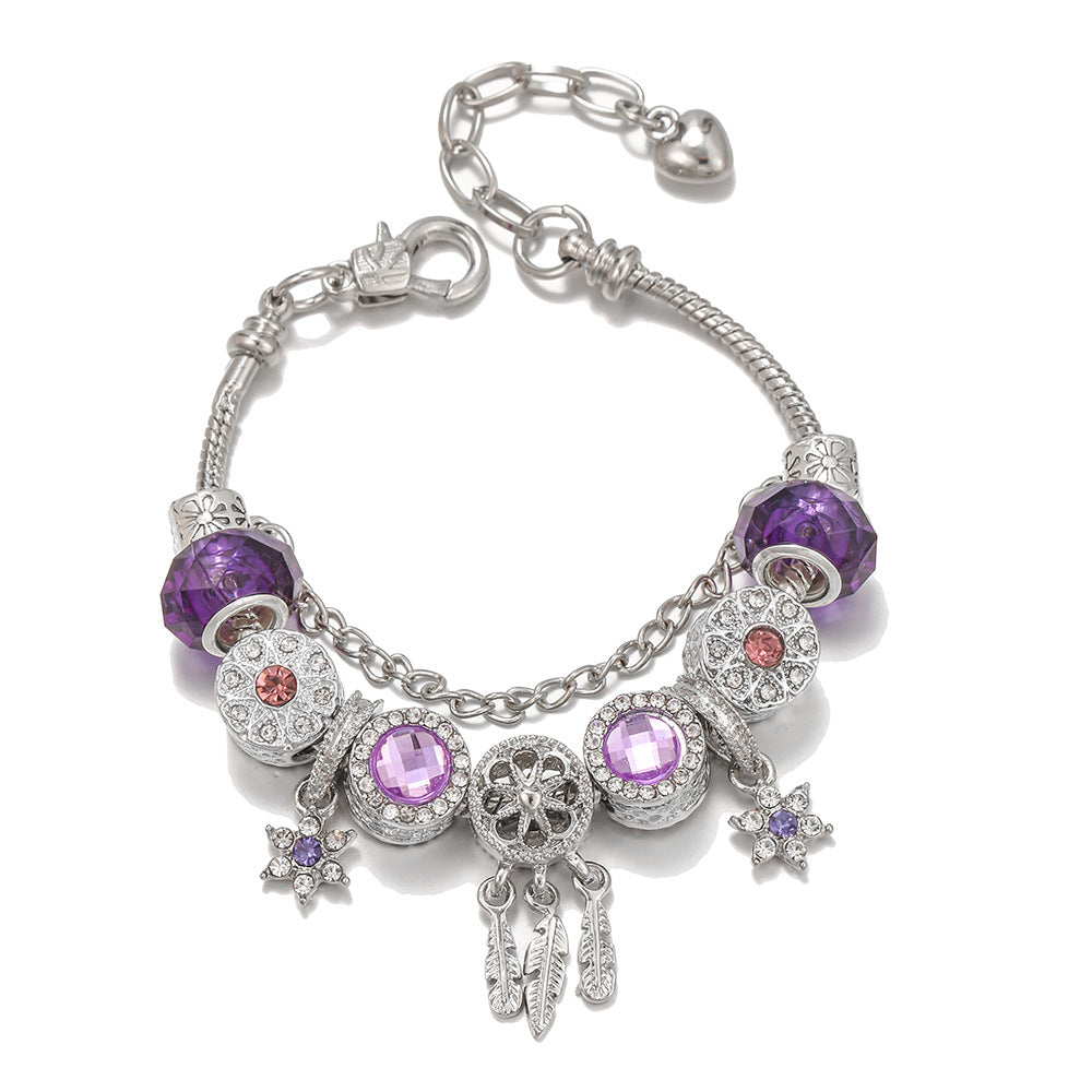 Wholesale Purple Bracelet Dream Catcher Hexagram Mysterious Purple Series ACC-BT-Weiy015